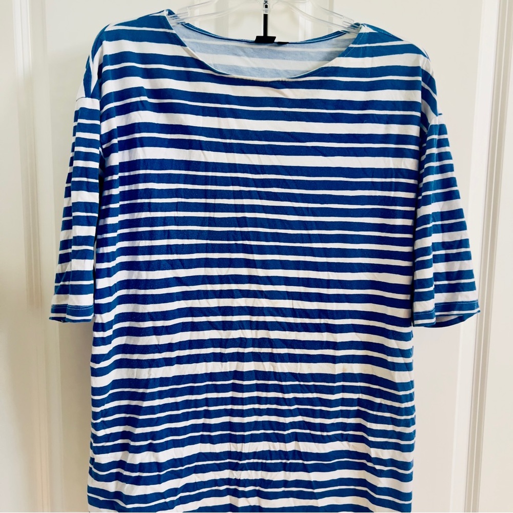 Uniqlo x Marimekko Uniqlo Striped Blue Oversized S Shirt 100% Cotton